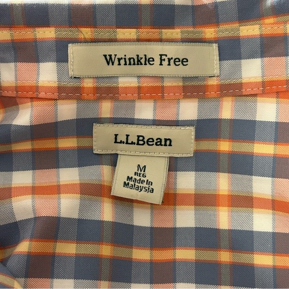 LL Bean Button Down Shirt Wrinkle Free Men's Size Medium Plaid Easter - Picture 3 of 8